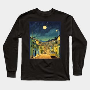 Escadaria Selaron Starry Night Brazil Vintage Tourism Travel Poster Art Long Sleeve T-Shirt